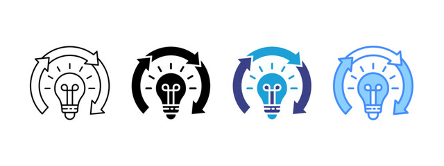 Idea icon set multiple style collection