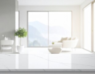 Smooth indoor counter shot with dreamy haze white