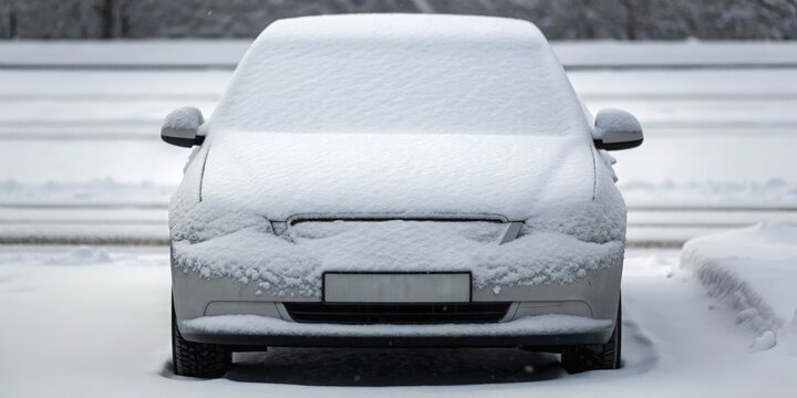 Snow Storm Car covered in snow, highlighting winter conditions and transportation challenges.