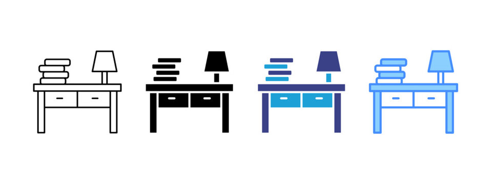 Work Table icon set multiple style collection