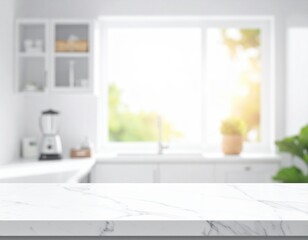 Modern home counter in dreamy fade white