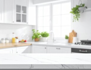 Clean counter portrait with airy kitchen ambiance white