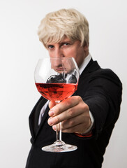 senior man with glass of wine. Man wine. Photo. People. Alcohol. Male 