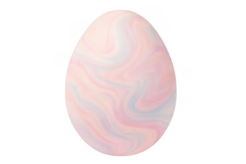 Easter egg with pastel marble swirl pattern