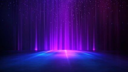 Abstract background with dark blue and purple colors, glowing lines, vector illustration, dark background, high resolution, glowing light effects, glowing waves, glowing light