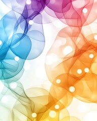 Colorful Abstract Background with Soft Waves and Light Circles