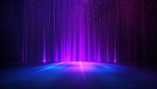 Abstract background with dark blue and purple colors, glowing lines, vector illustration, dark background, high resolution, glowing light effects, glowing waves, glowing light