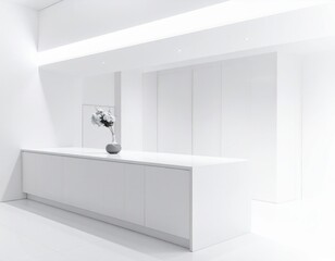 Angular perspective counter view in soft lighting white