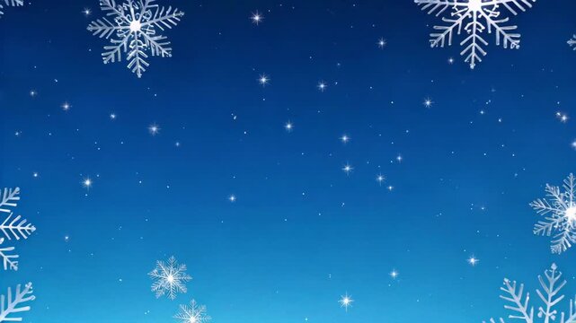 Blue background falling snowflake material snowflake flying blue background
