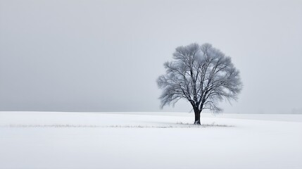 Fototapeta premium Winter Tree Snowy Scene Calm