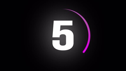 Modern 10-Second Countdown Timer Animation. Glowing Neon Circle Progressive Digital Clock. - Powered by Adobe