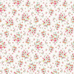 Watercolor Floral Seamless Pattern for Fabric and Wallpaper Design	