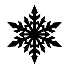 Black snowflake vector graphic design for winter holiday season christmas and new year decoration and celebration silhouette