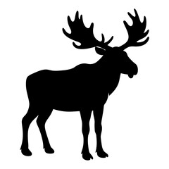 Moose silhouette vector graphic for wildlife enthusiasts and nature themed design projects and creative works