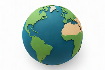 Fototapeta premium World globe model showing continents, symbolizing global business, educational resources, geographical data, and international communication networks