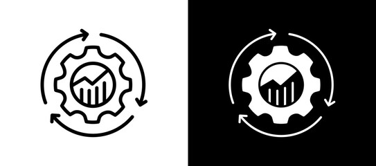 Benchmarking Process blackwhite icon