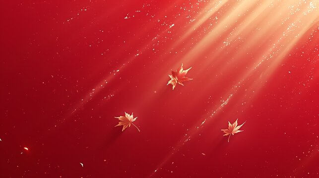 Wallpaper illustration background in abstract light , team main colors red and white and maple leaves for football soccer sports