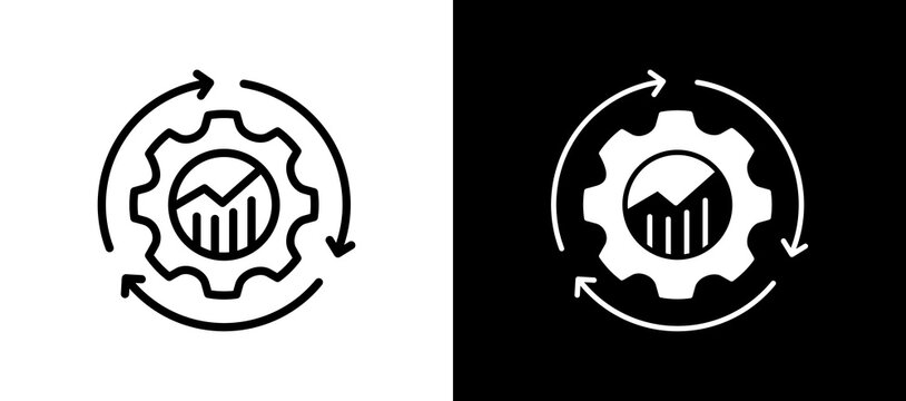 Benchmarking Process blackwhite icon