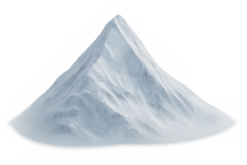 Snow mountain peak on transparent background portraying winter landscape and cold weather themes