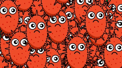 Red virus transition animations appear and cover the green screen. - Powered by Adobe