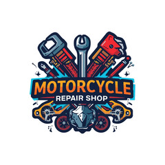 Motorcycle Repair Shop Logo Very Cool
