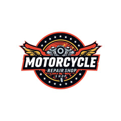 Motorcycle Repair Shop Logo Very Cool