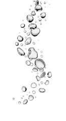 The image is of a stream of water droplets. isolated illustration on  transparent background PNG