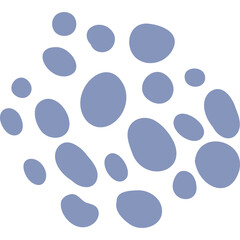 Soft Blue Oval and Circular Shapes Scattered on a Clean White Transparent Background Abstract Organic Pattern Simple Graphic Design