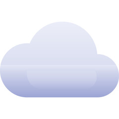 Soft Cloud Icon With Gradient Blue and White Hues Isolated on Transparent Background