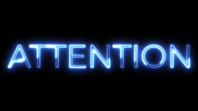 Attention Neon Text Typography Animation