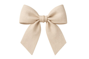 Fototapeta premium Beige linen bow tying a decorative knot