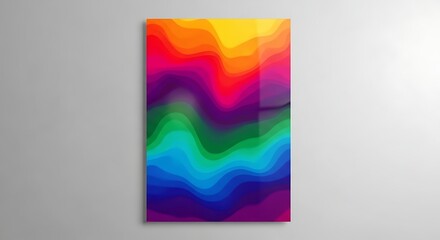 Abstract layered colorful background design vibrant rainbow gradients modern art