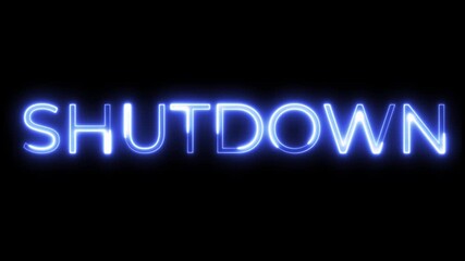 Shutdown Neon Text Typography Animation