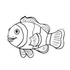 Sketch illustration of a clown fish