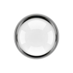 Clear glass ball with a black rim. isolated illustration on  transparent background PNG