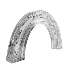 Curved glass object with a silver base. isolated illustration on  transparent background PNG
