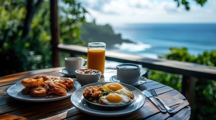 Tropical Breakfast with Ocean View