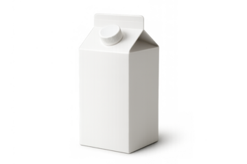 Blank white carton packaging with cap offering a clean template for branding, perfect for milk, juice, or other liquid products