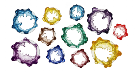 Series of colorful circles with a white background. isolated illustration on transparent background PNG