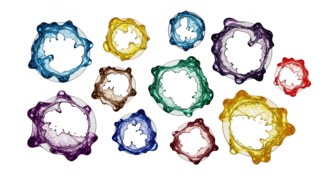 Series of colorful circles with a white background. isolated illustration on  transparent background PNG - Powered by Adobe