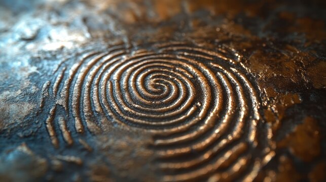 Close-up Macro Texture of a Fingerprint Swirl