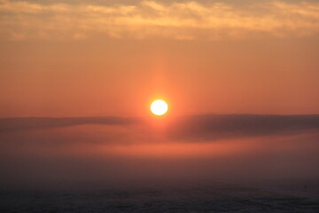 Crisp and Cold Sunrise in the Fog Covered Valley.