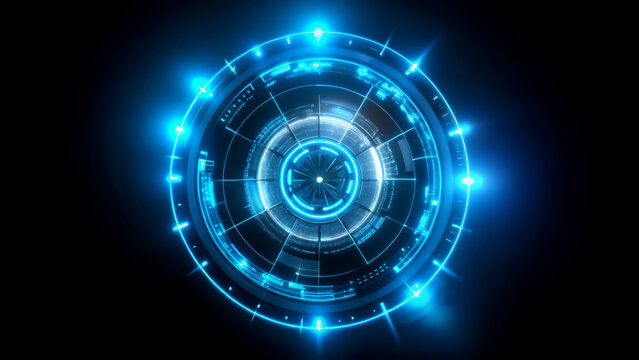 Futuristic glowing HUD element abstract technology background with blue light sci-fi interface for digital display
