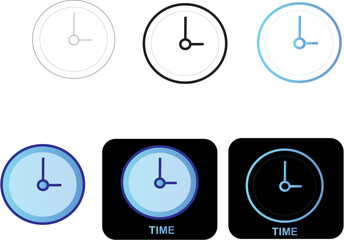Minimalist Clock Icons Simple Time Illustrations for Various Designs and Applications