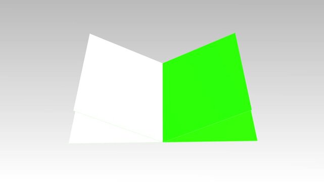 4k 3D Flipping page curl transition, photo album animation being flipped over green screen.	
