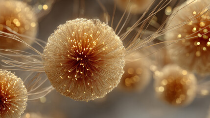 Close-Up of a Dandelion Seed Head with Delicate Details
