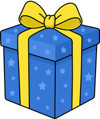 Blue Christmas gift box
