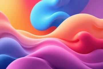 Smooth flowing vibrant gradient abstract 3d shapes for modern design