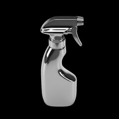 Spray bottle with a silver handle and a silver top. isolated illustration on  transparent background PNG