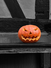 Spooky Pumpkin Decoration with Selective Color Effect